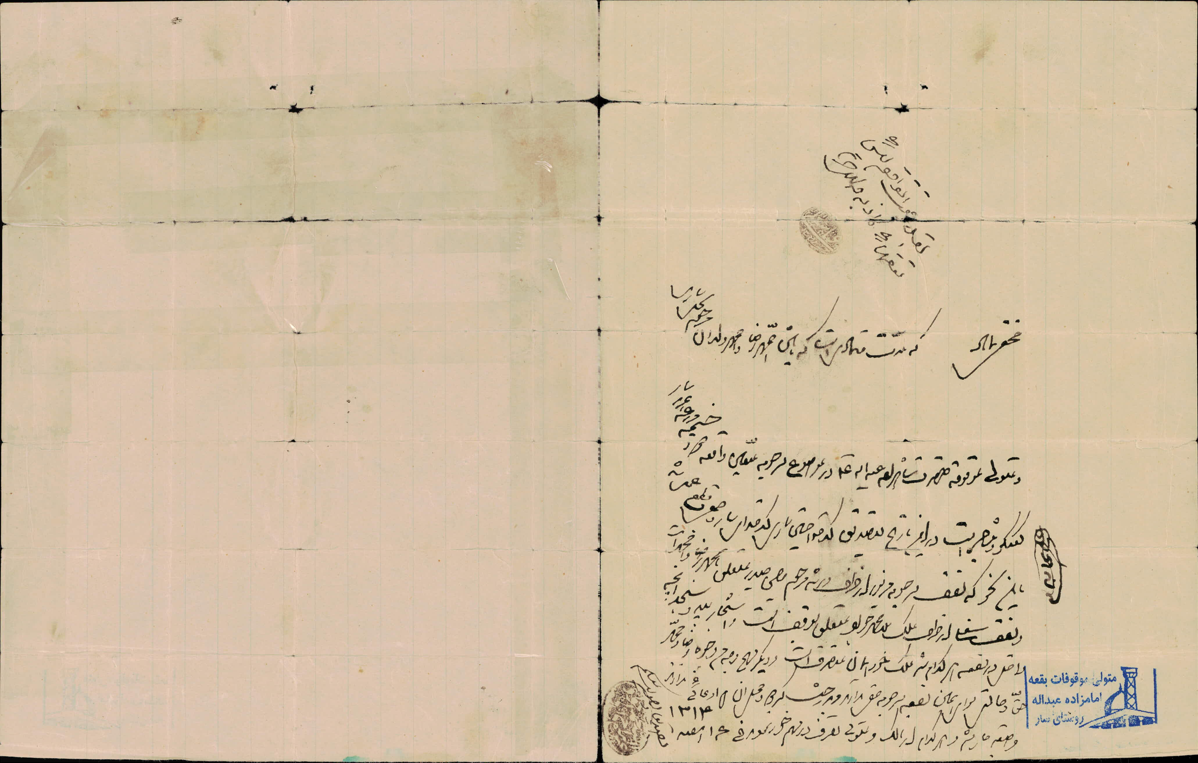 حل اختلاف بین محمد رضا و محمد فرزندان یحیی ساری و متولی موقوفه